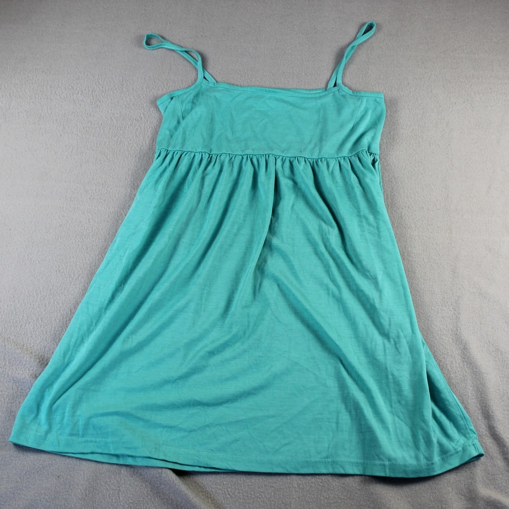 Dress Spaghetti Strap Empire Waist XL‎ Teal Girls Summer Casual Babydoll Soft